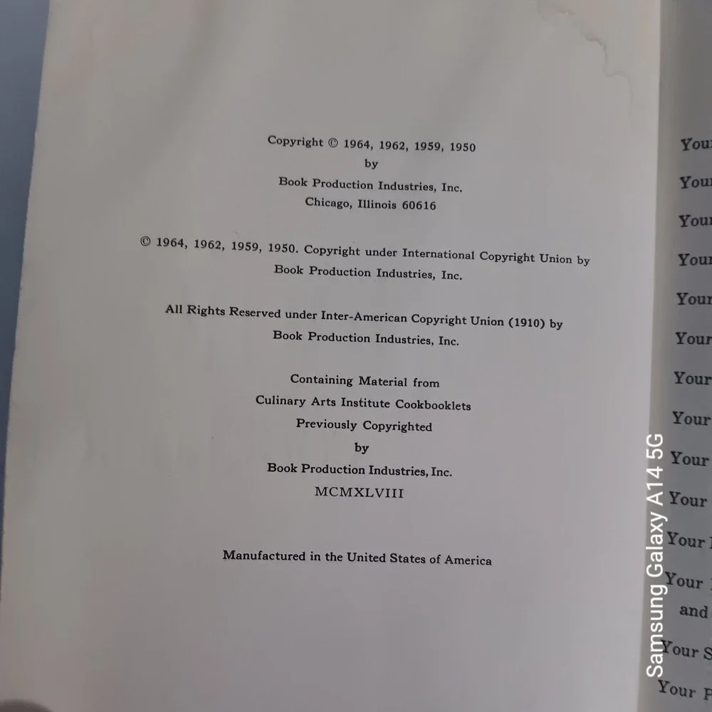 CULINARY ARTS Institute Encyclopedic Cookbook Vintage 1968 Deluxe Edition